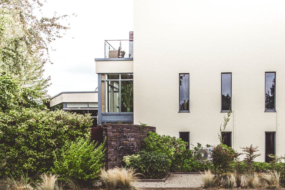 A completed garden landscaping job at a house